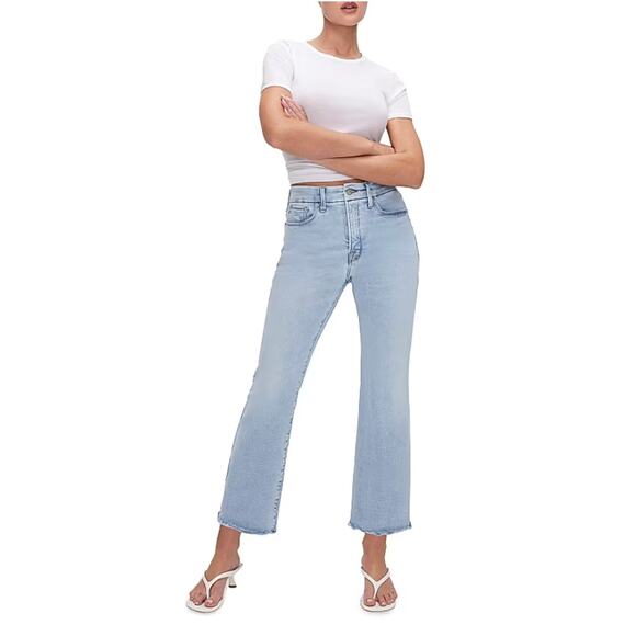 Women's Good American Good Legs Crop Mini Boot in Indigo 510 size 16 Bohemian - Picture 7 of 7